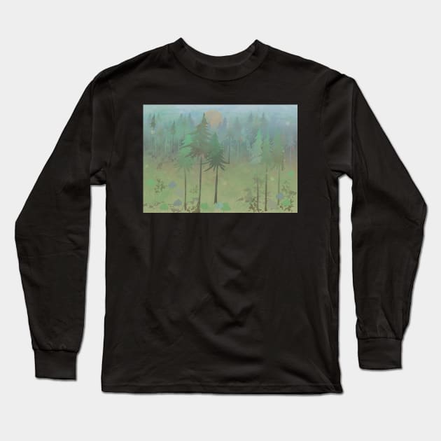 Green Forest Long Sleeve T-Shirt by Spirit-Dragon